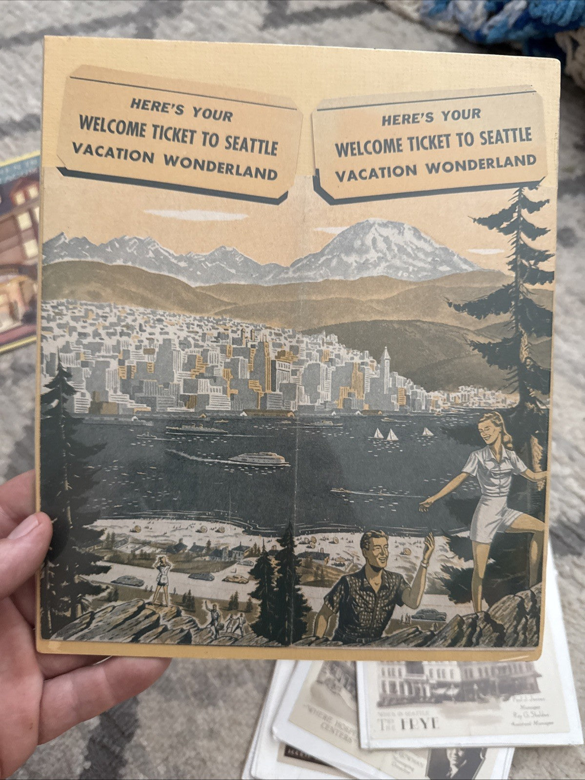 Ephemera Lot SEATTLE WASHINGTON 1920's Hotel Brochure Pamphlets Map Guides5