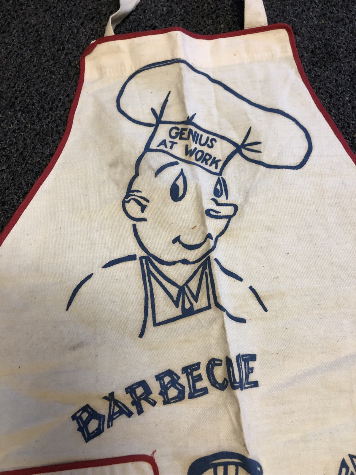 Vintage Barbecue Apron Bib “Genius At Work” Humor4