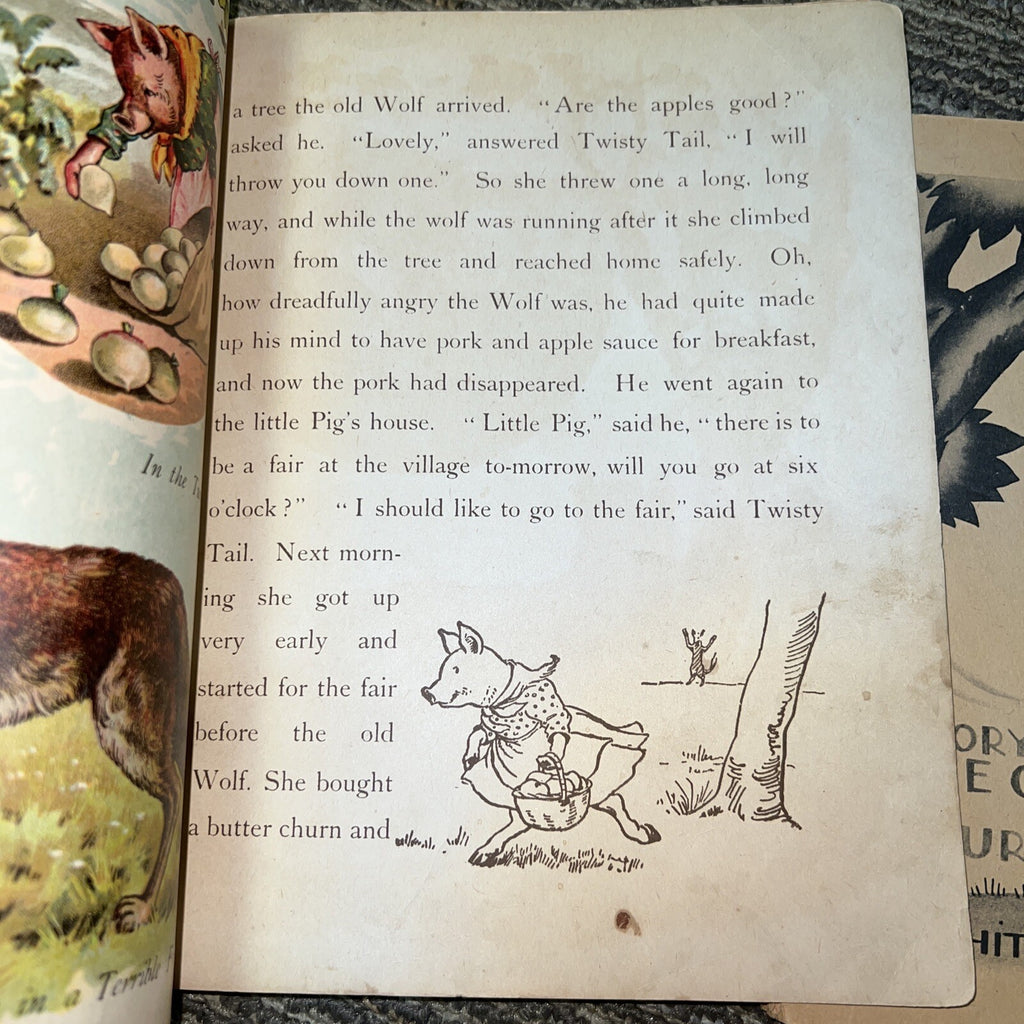 Three Little Pigs No. 8668 Tuck & Sons Co Little Brown Bear Antique Kids Books7