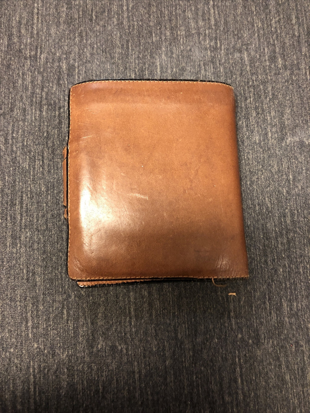 Vintage LODIS SPAIN BLACK & TAN LEATHER Quick Wallet1
