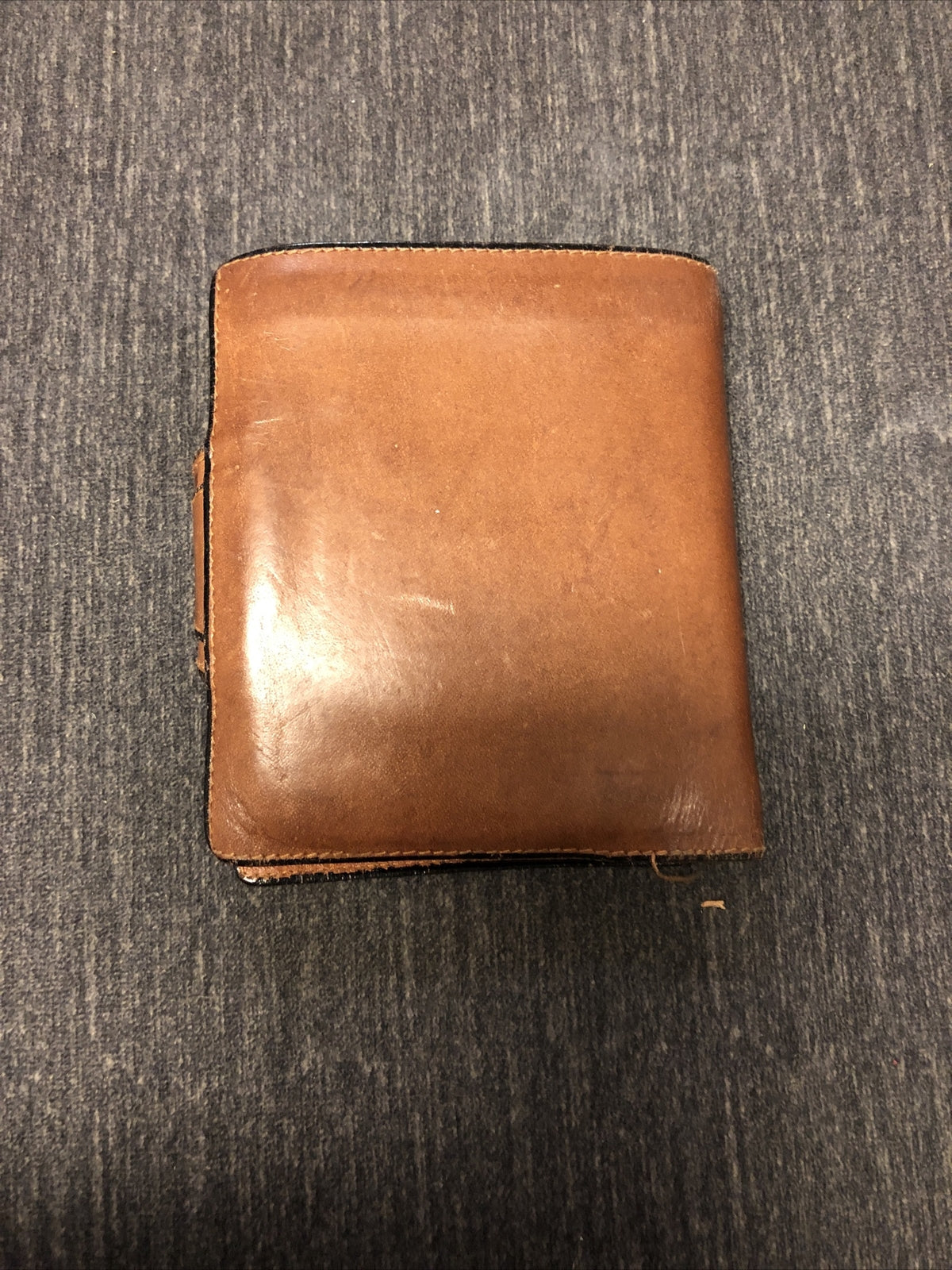 Vintage LODIS SPAIN BLACK & TAN LEATHER Quick Wallet1
