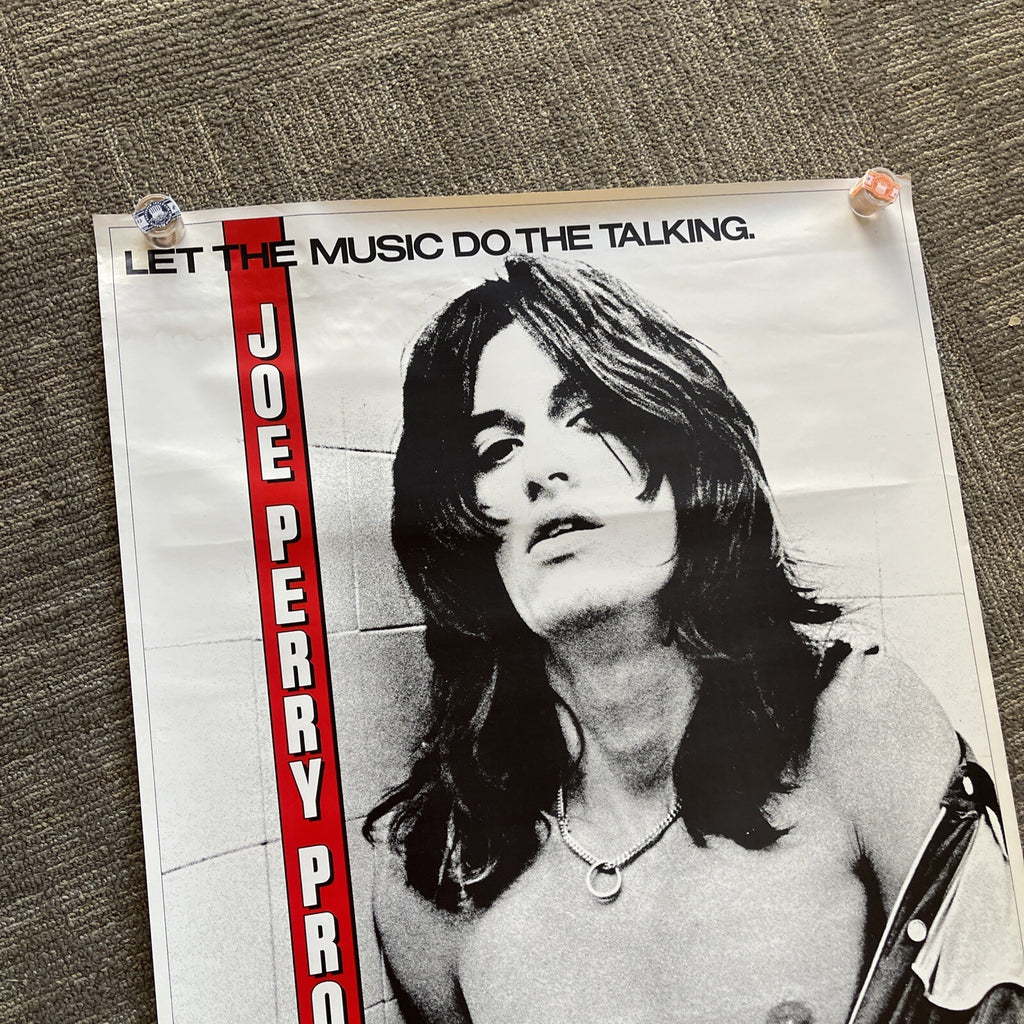 #179 1980 JOE PERRY Record Store Promo Poster LET THE MUSIC DO THE TALKING 25X481