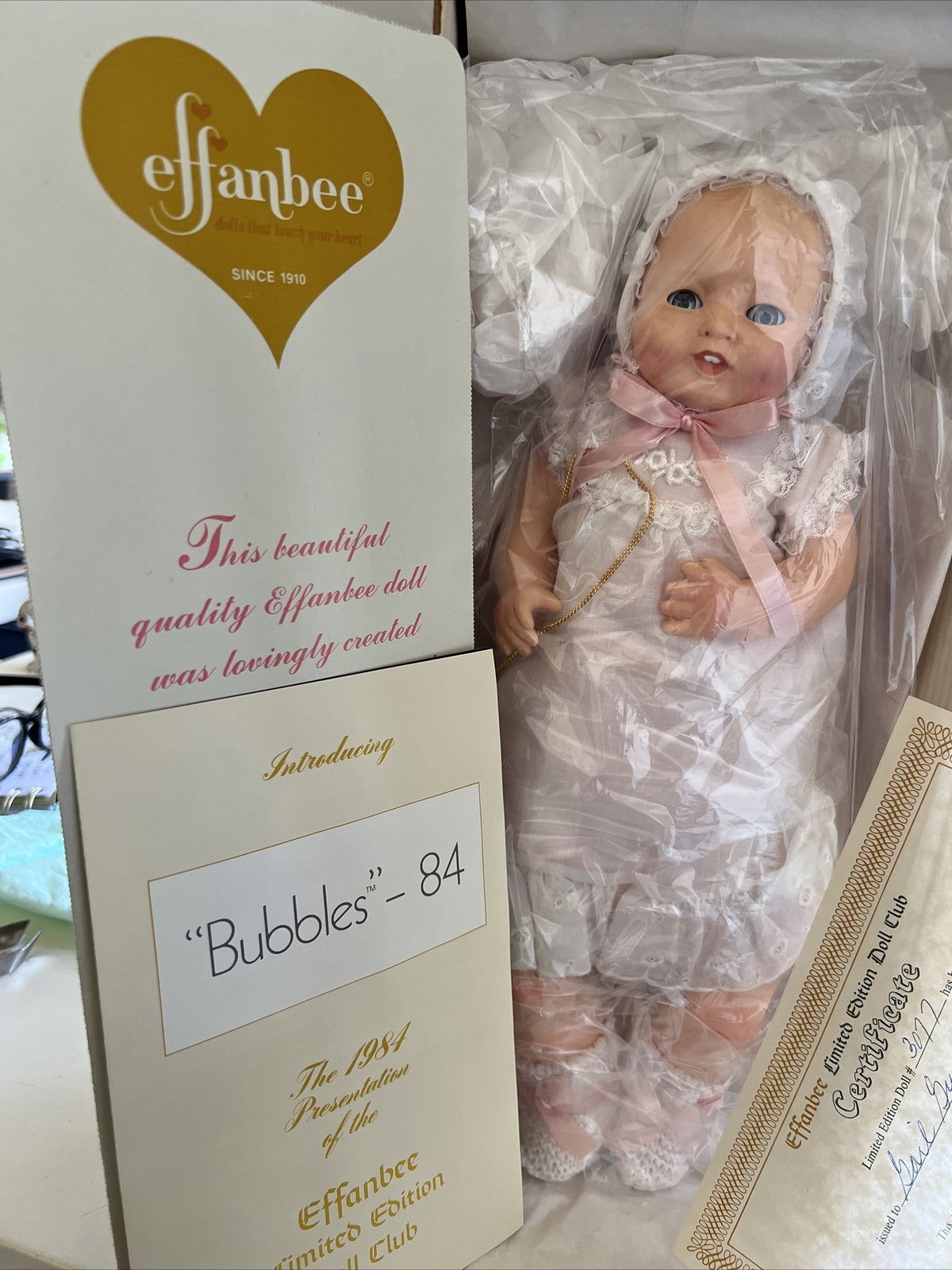 Vintage Effanbee “Bubbles” 1984 Presentation Limited Edition Doll Club In Box!0