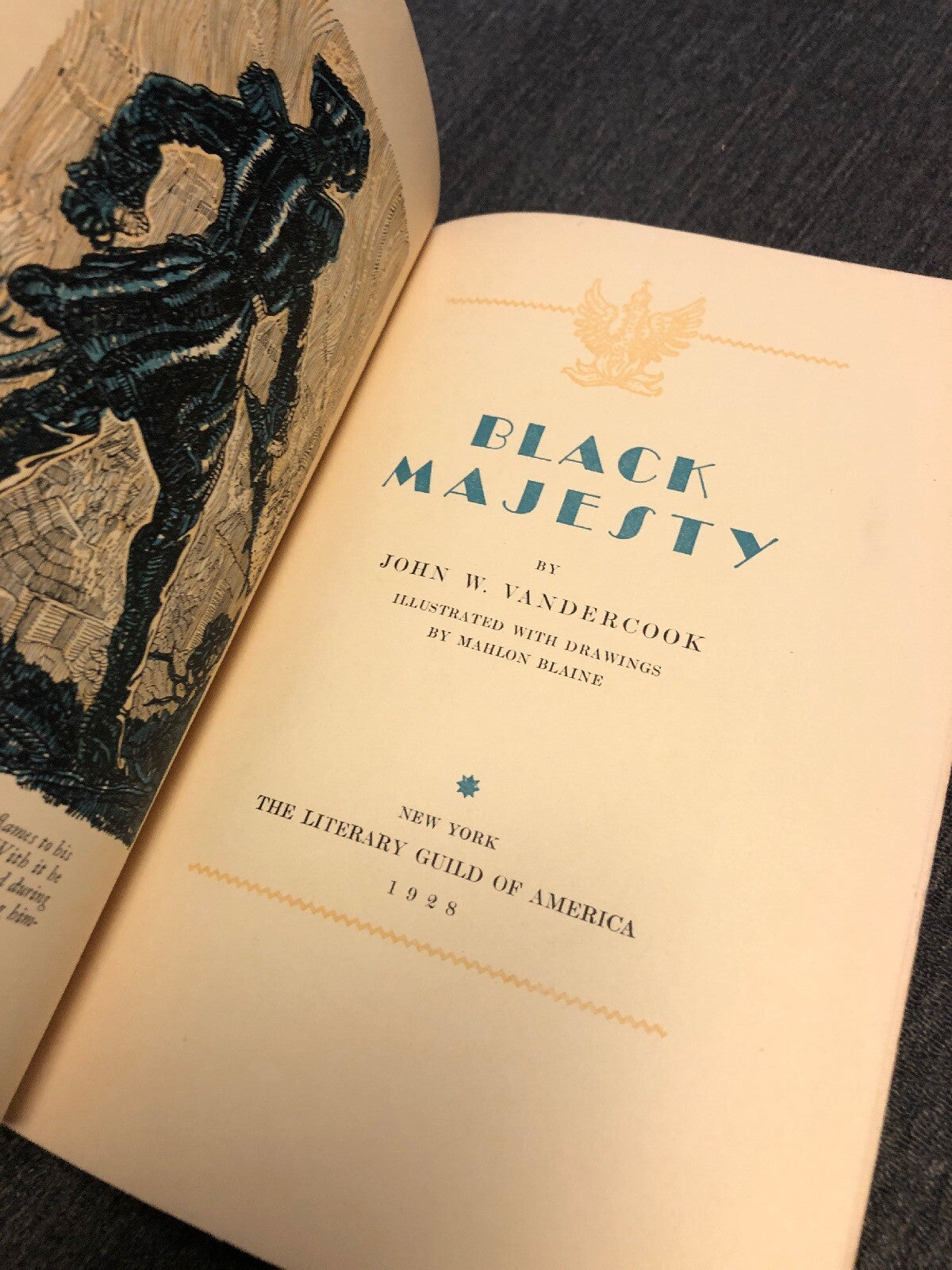 First Edition Vandercook, John W. BLACK MAJESTY With Illustration0