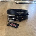 Vtg INDIAN MOTORCYCLE Belt Concho Western Leather Black  Medallion OEM NEW0