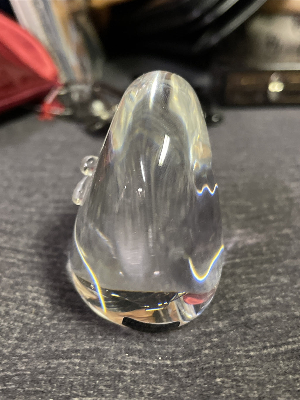 Mats Jonasson Butterfly Paperweight Clear Sculpture Etched Signed Plus Sticker1