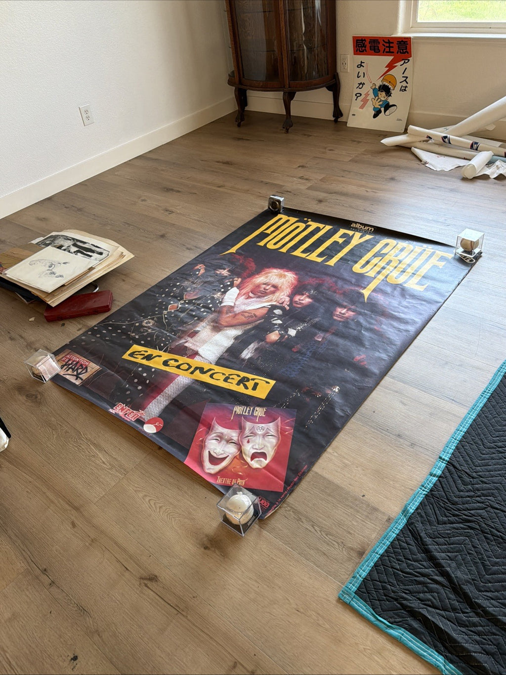 #111 1985 theatre Of Pain MOTLEY CRUE  Rare Subway Promo Poster 61” X 46”11