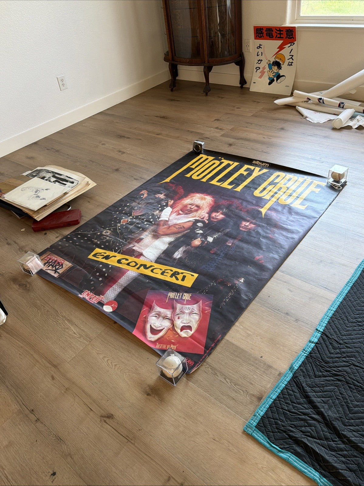 #111 1985 theatre Of Pain MOTLEY CRUE  Rare Subway Promo Poster 61” X 46”11