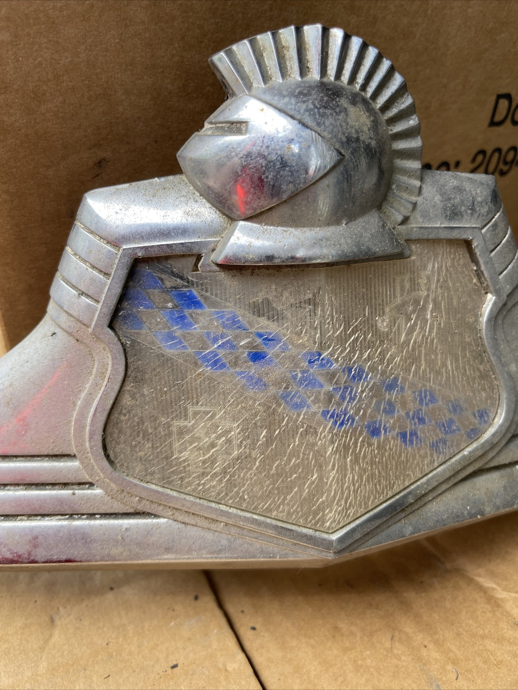 Rare - 1948 Buick Hood Emblem Chrome Trim Piece # 1336913 - Great Look1