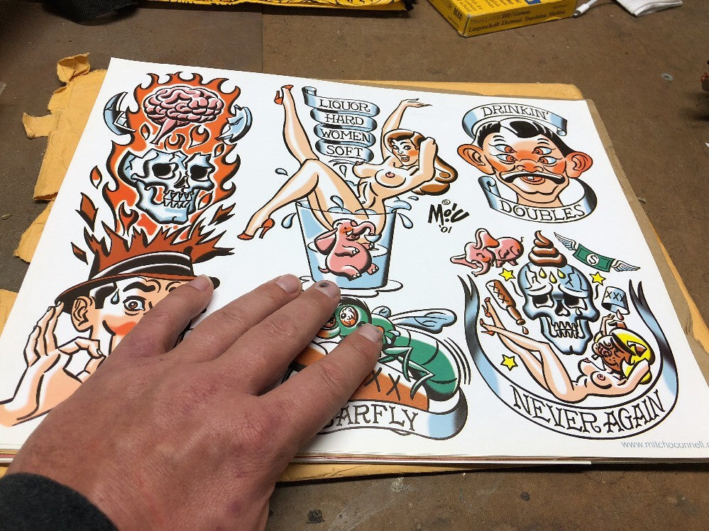 Mitch OConnell “liquor Hard, Women Soft” Flash Art Sheet No Sticker 2001 Rare!0