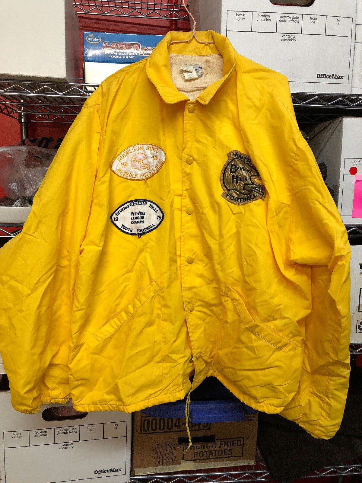 1970s VTG Beverly Hills 1975 Youth Football Peewee League Champs Patch Jacket0