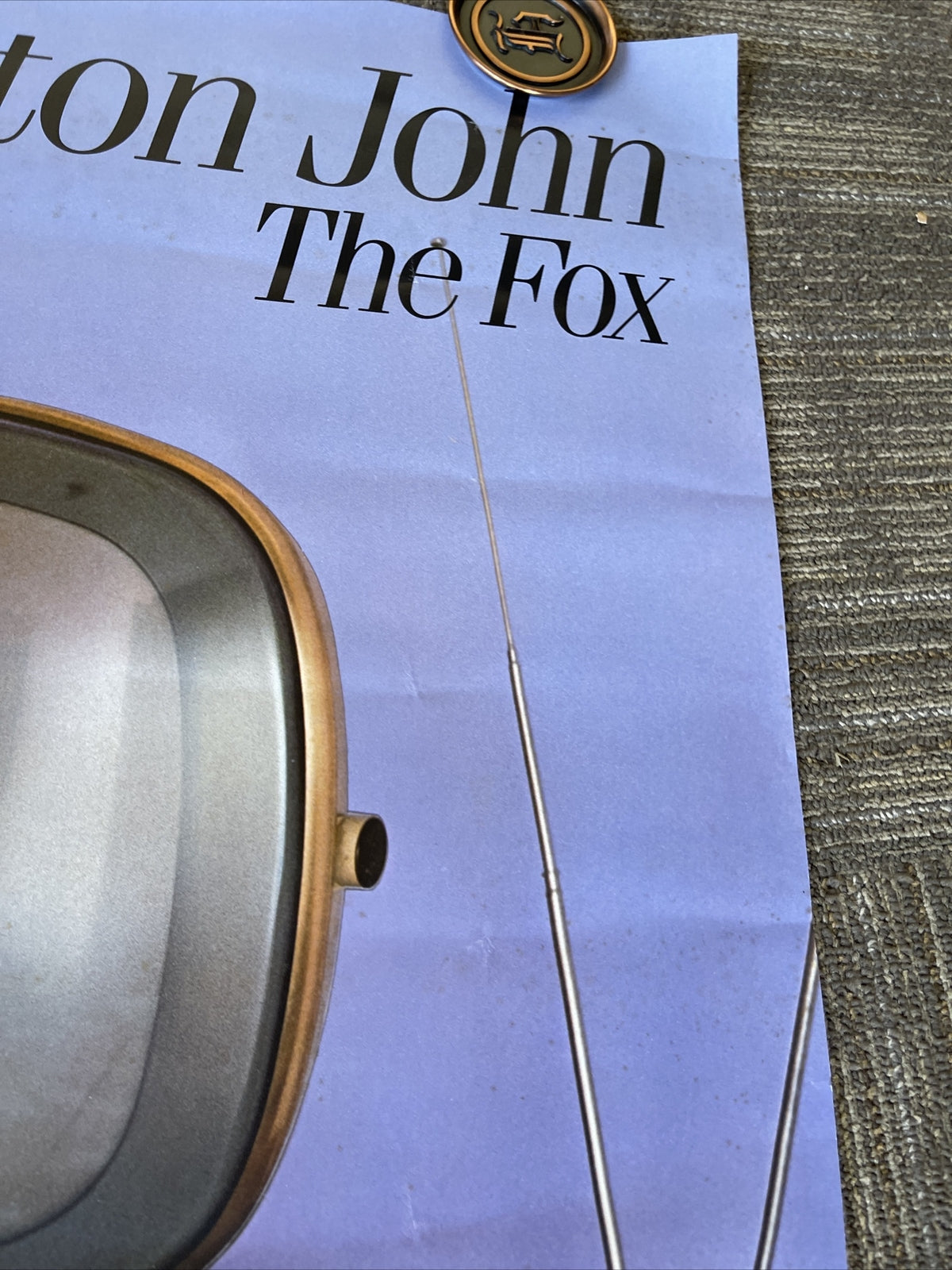#199 1981 Elton John The Fox Record Store Promo Poster Rare 34” X 23”5