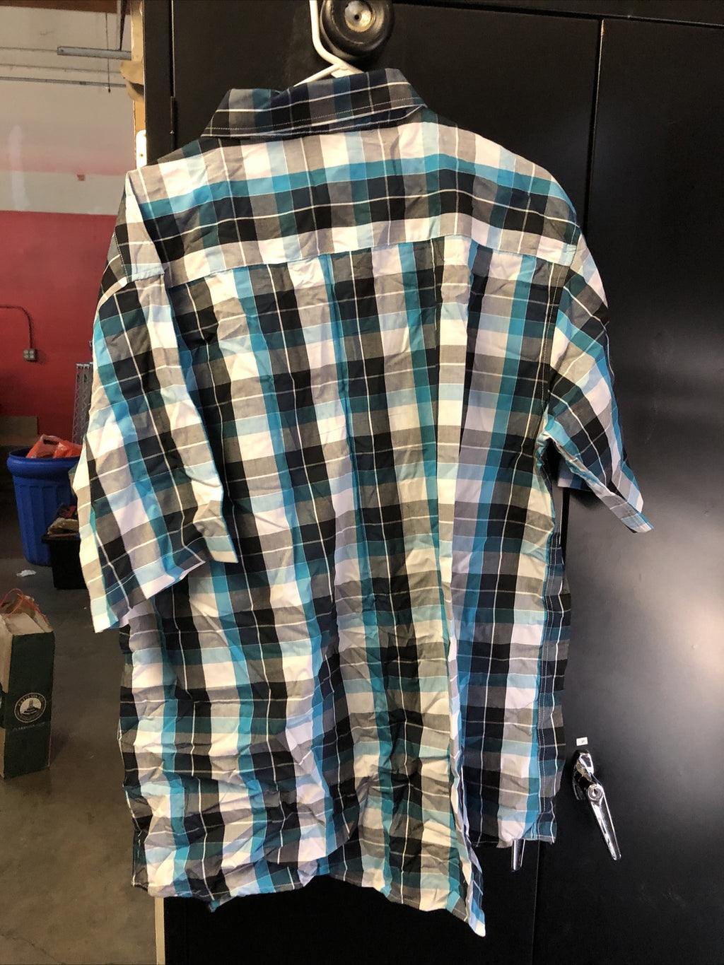 Beverly Hills Polo Club Collared Blue Checkered Plaid Shirt Size 3XL NOS2