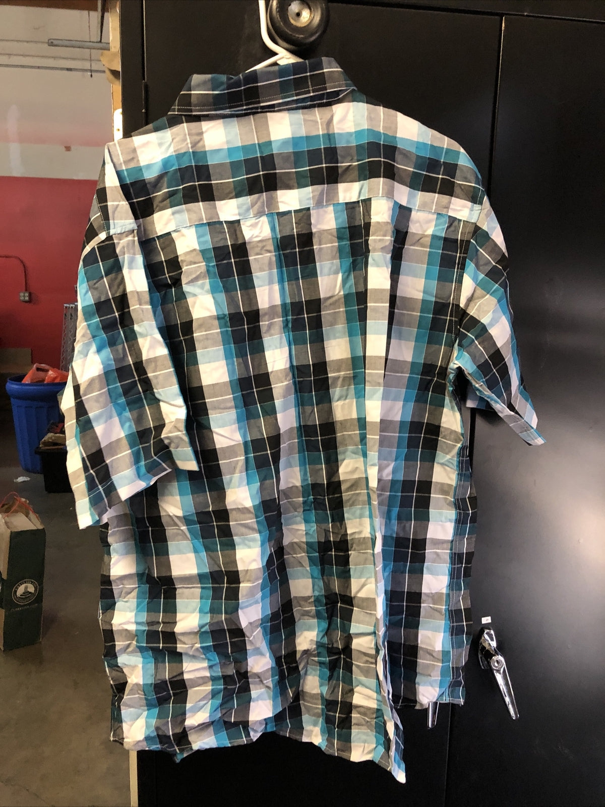 Beverly Hills Polo Club Collared Blue Checkered Plaid Shirt Size 3XL NOS2