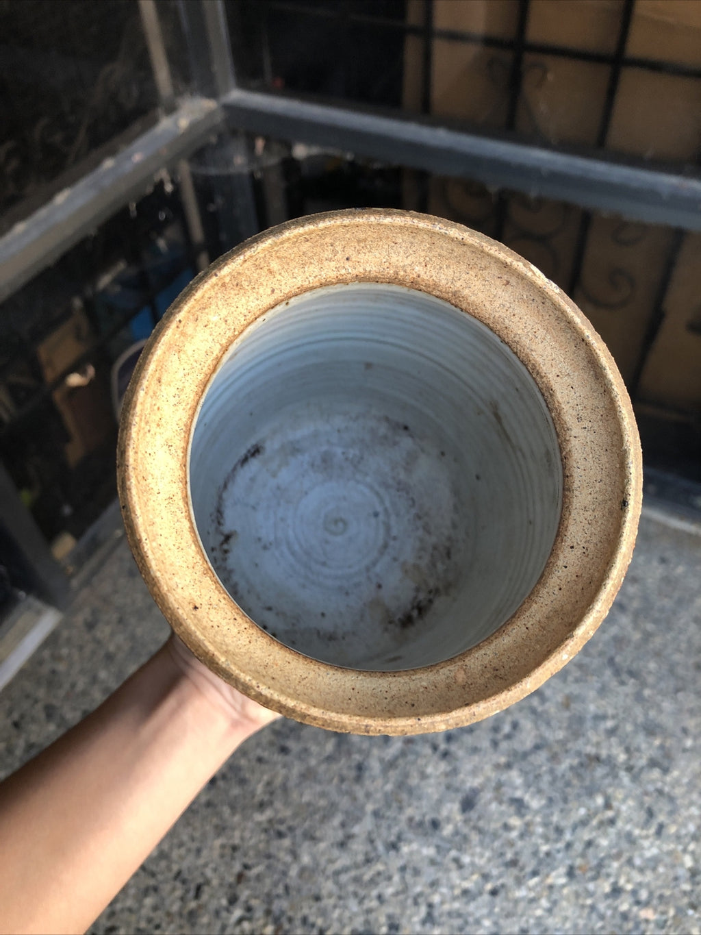 Vintage Stoneware Drip Glaze Art Pottery Vase 7”x4.5”1