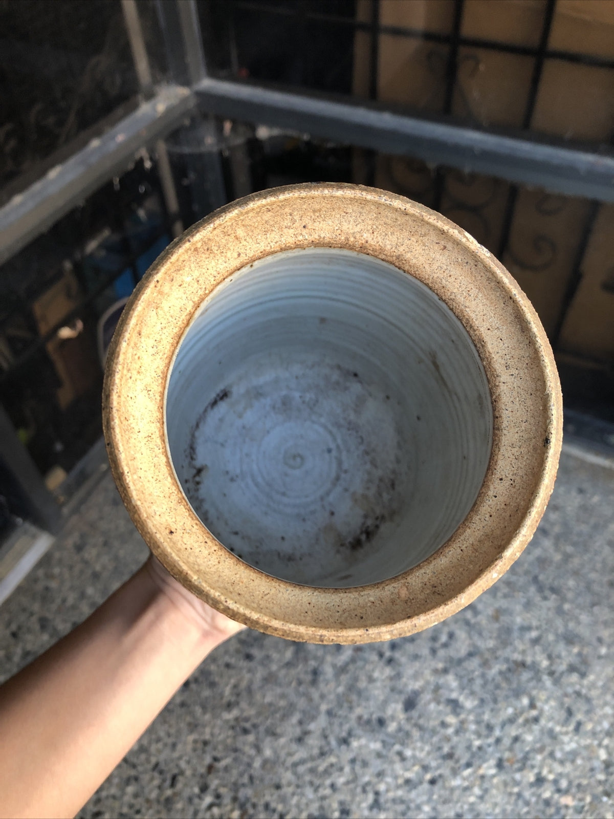 Vintage Stoneware Drip Glaze Art Pottery Vase 7”x4.5”1
