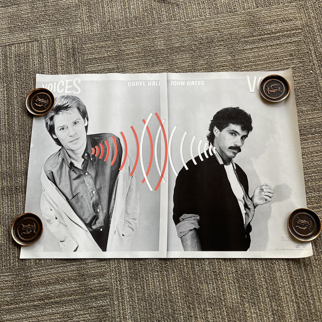 #155 1980 Daryl Hall And John Oates Record Store Promo Poster Voices 19 X 27”0