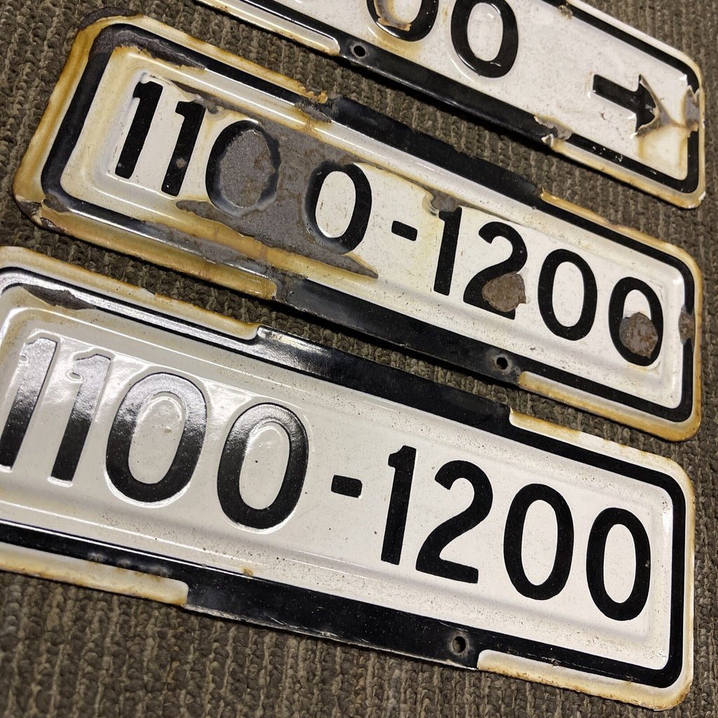 1950's San Francisco Vintage Porcelain Street Sign BLOCK NUMBERS Lot Of 31
