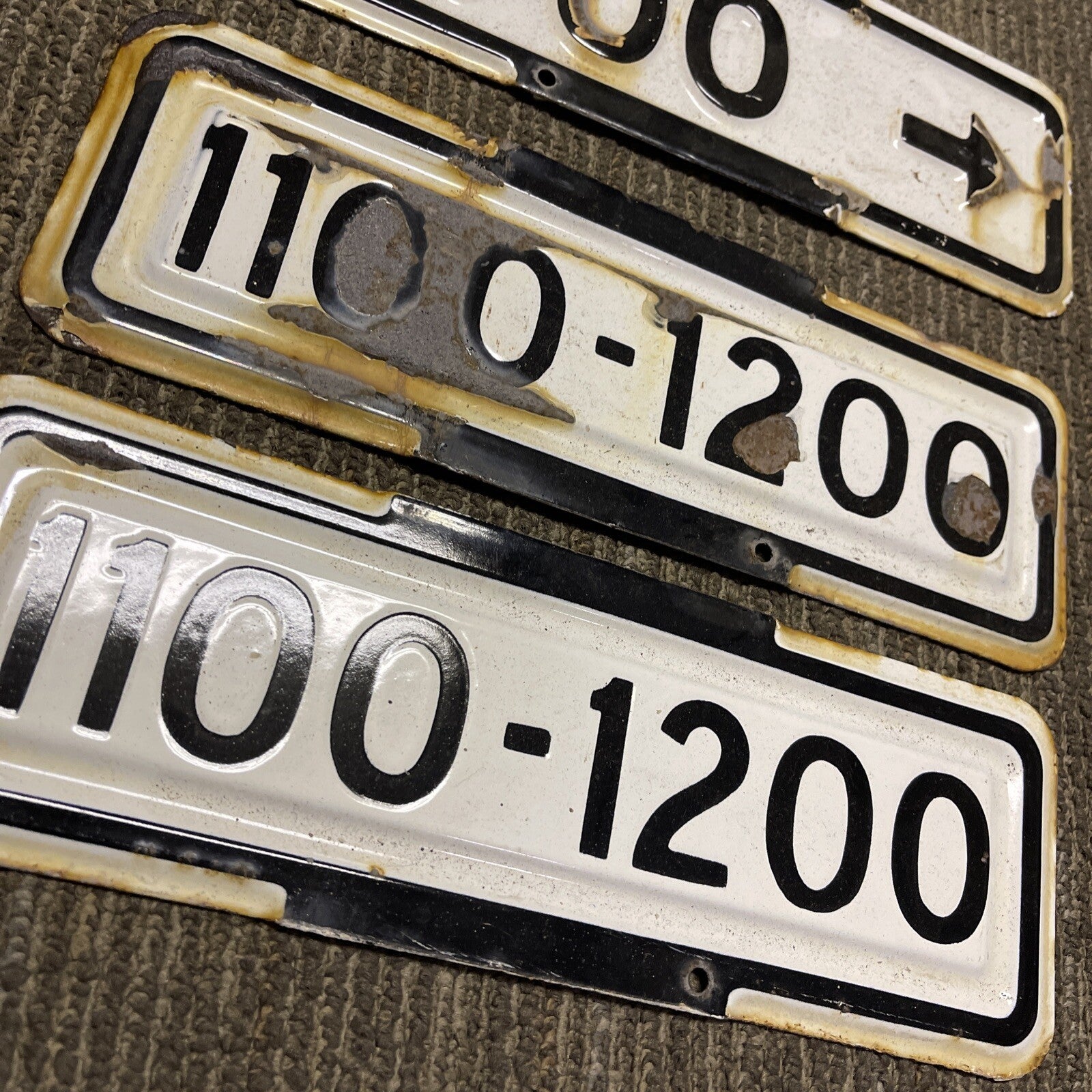 1950's San Francisco Vintage Porcelain Street Sign BLOCK NUMBERS Lot Of 31