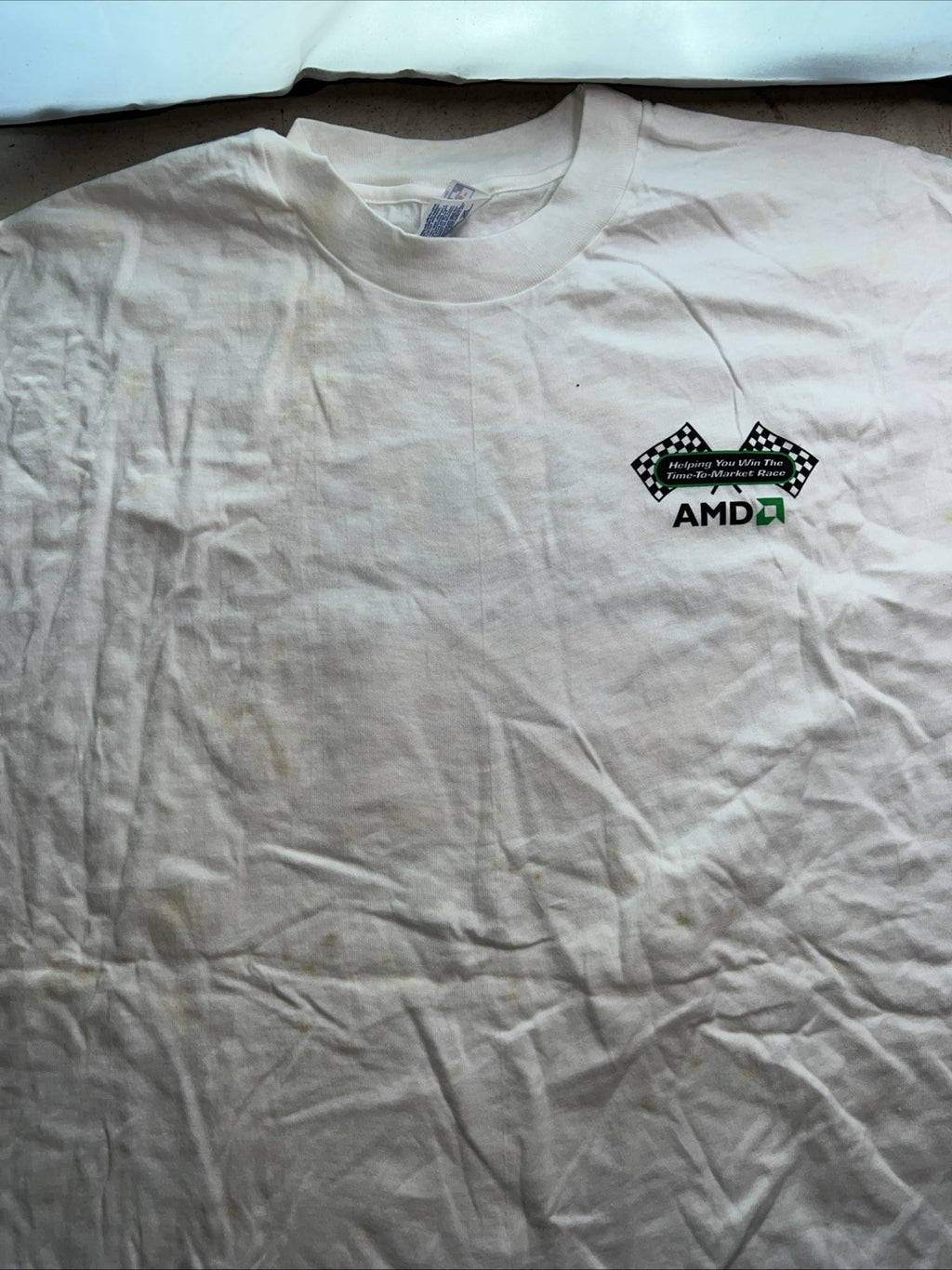 Vintage AMD “Win the Time-to-Market Race” Promo T-Shirt XL Hanes USA5