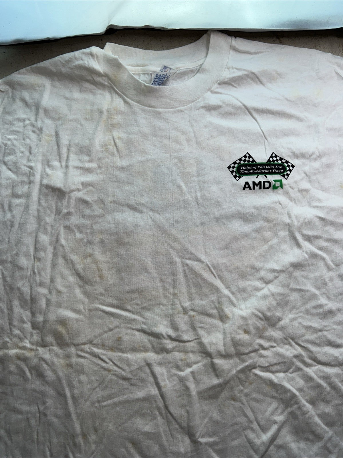Vintage AMD “Win the Time-to-Market Race” Promo T-Shirt XL Hanes USA5