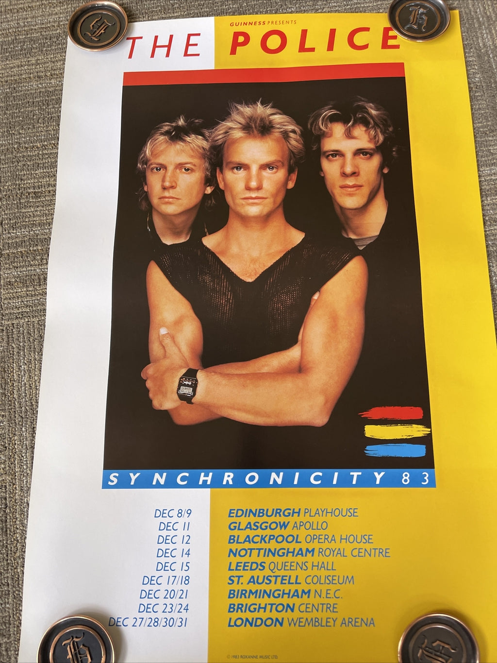 #149 1983 The Police Synchronicity Tour Record Store Promo Poster Sting Nice!8