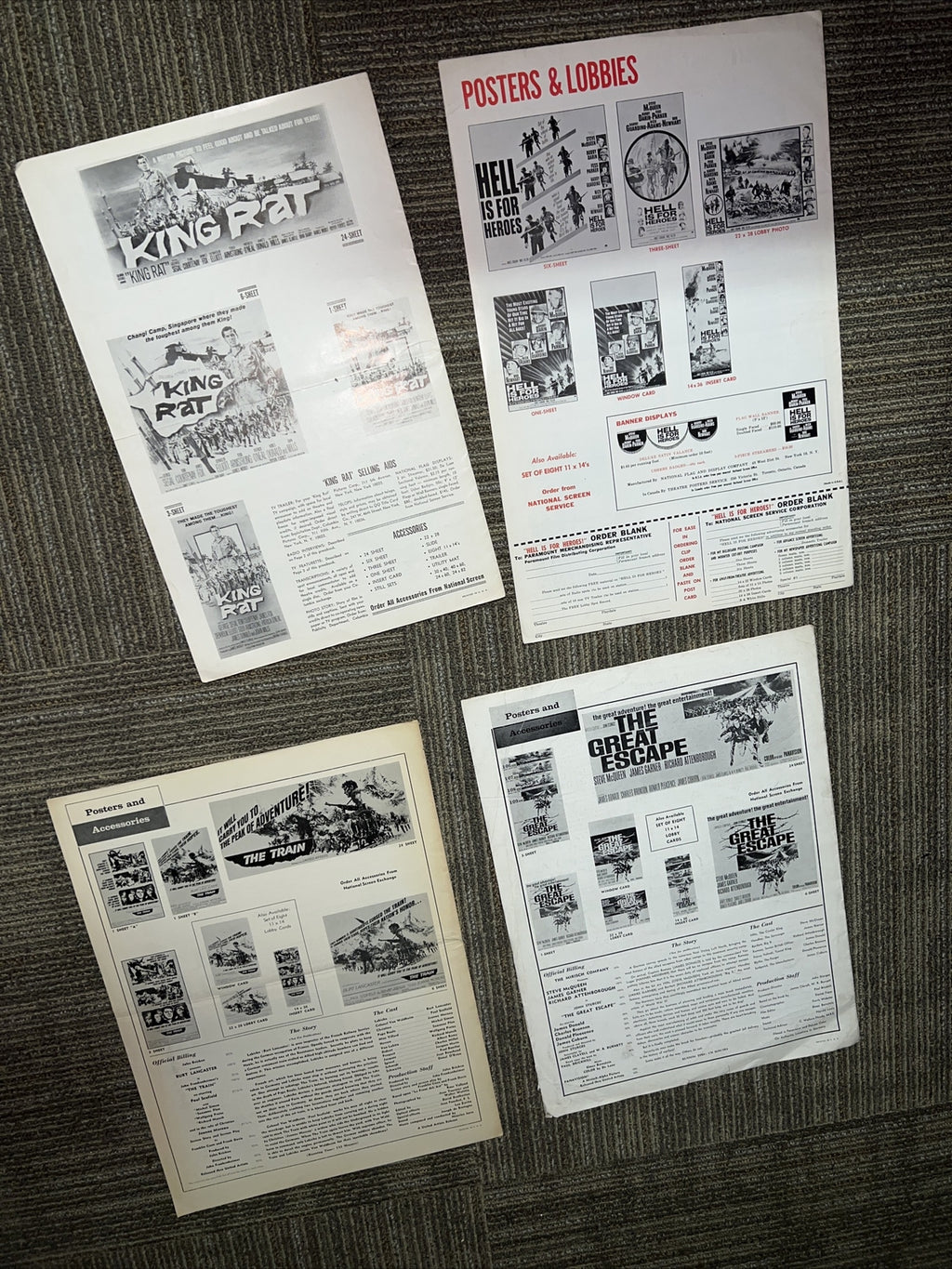 4 Vintage Military Army Film Movie Pressbooks Columbia Paramount United Artists4