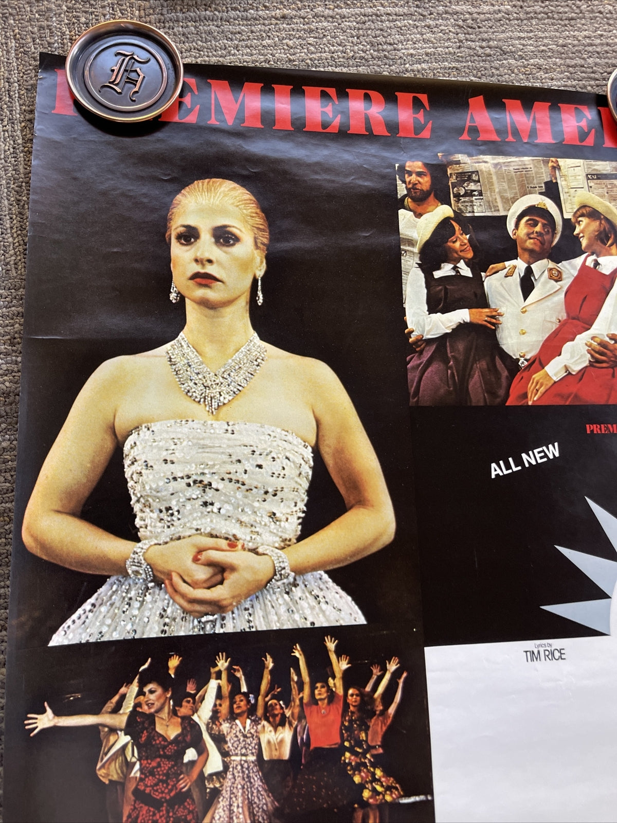 #180 1979 EVITA TIM RICE ANDREW LLOYD WEBER  Record Store Promo Poster  36”2