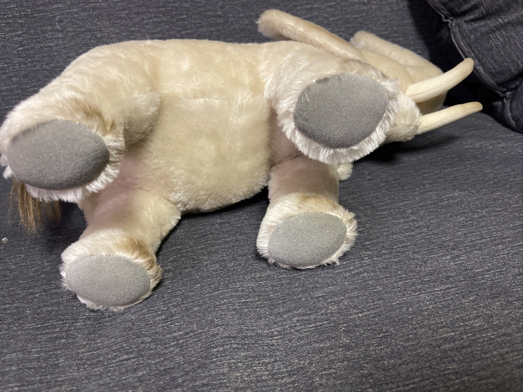 VTG STEIFF Original  White Elephant Germany w/Button Tag RARE Trunk Up8