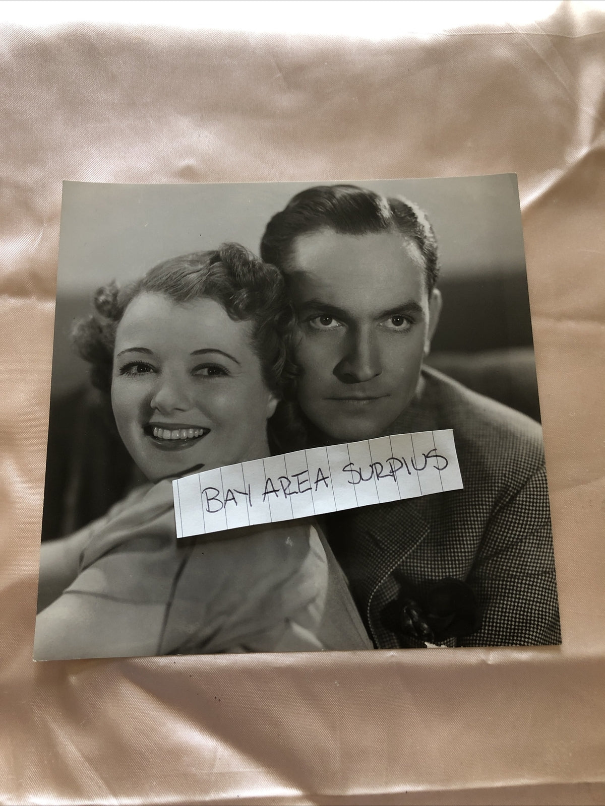 Rare Original Unpublished Photo Of Janet Gaynor & Frederic March 6”x6”0