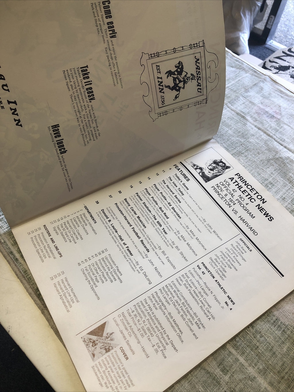 Vintage 1974 Princeton vs Harvard Official Program2