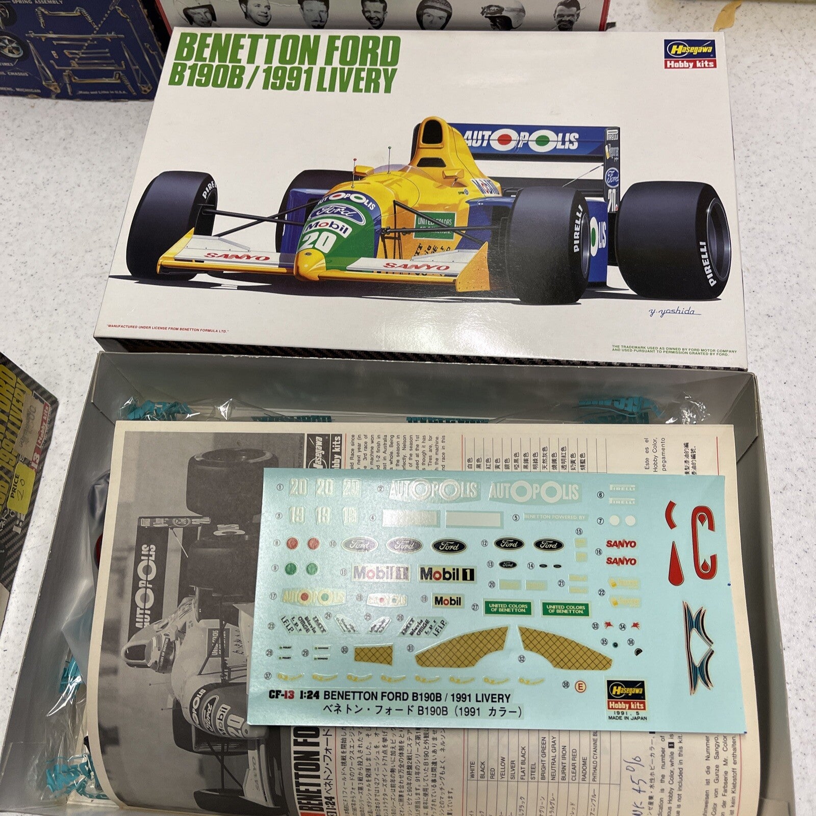 Benetton Ford B190B 1991 Livery 1:24 Scale Model Kit Hasegawa Unbuilt0