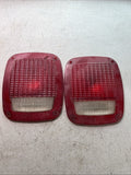 Pair of Vintage Grote 9130 Tail Light Lenses – Red/Clear0