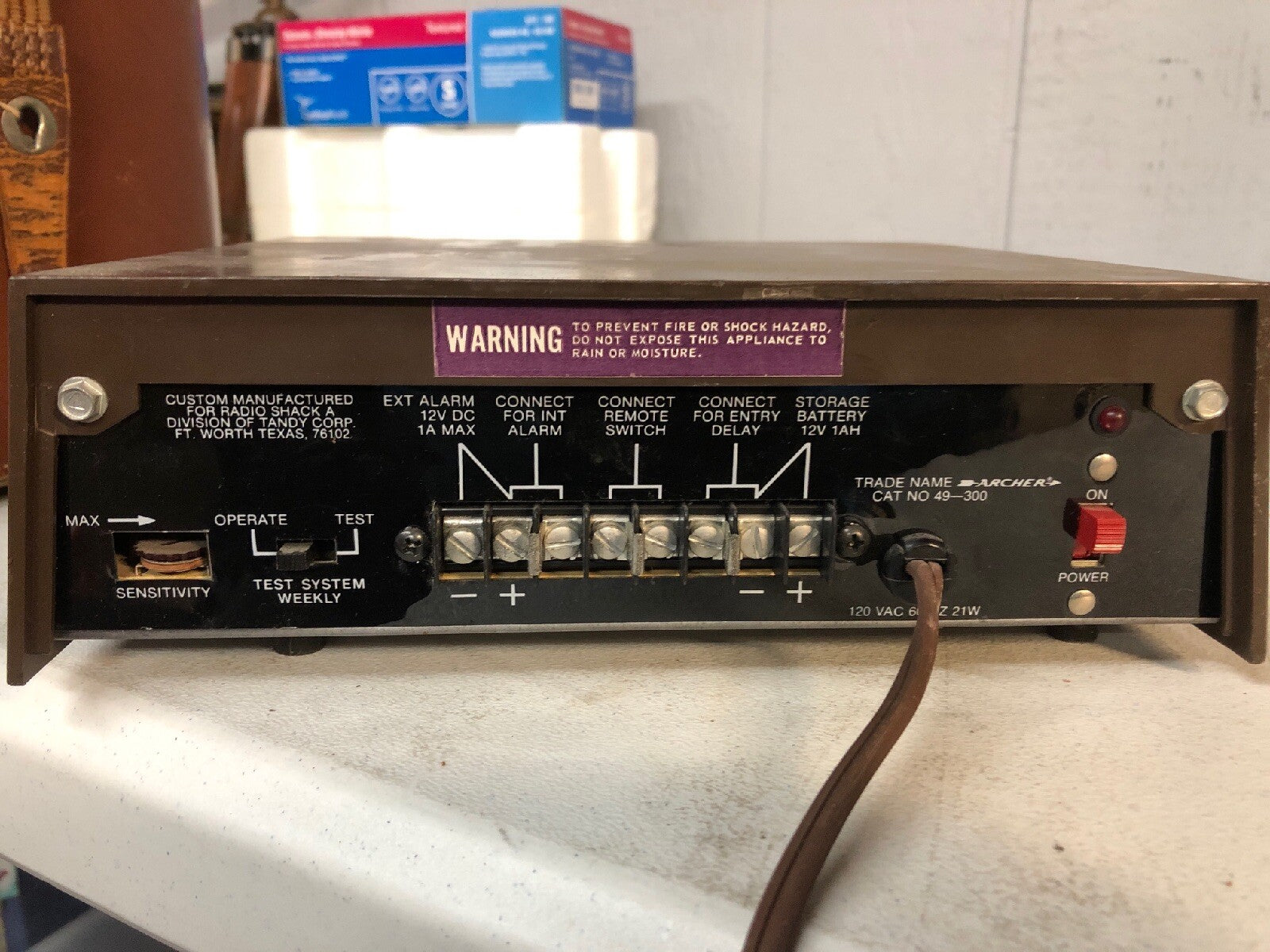 Archer Underwriters Laboratories - Burglary Warning System-  BP-2952 Not Tested3