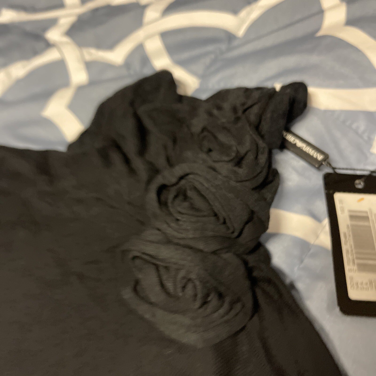 NWT vintage emporio armani women top blouse size 42 Black Rose Turtleneck $3503