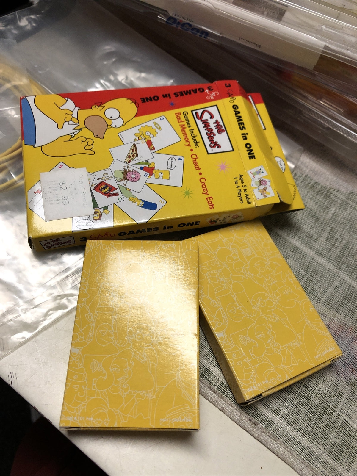 The Simpsons 3 Games in One Card Game Vintage3