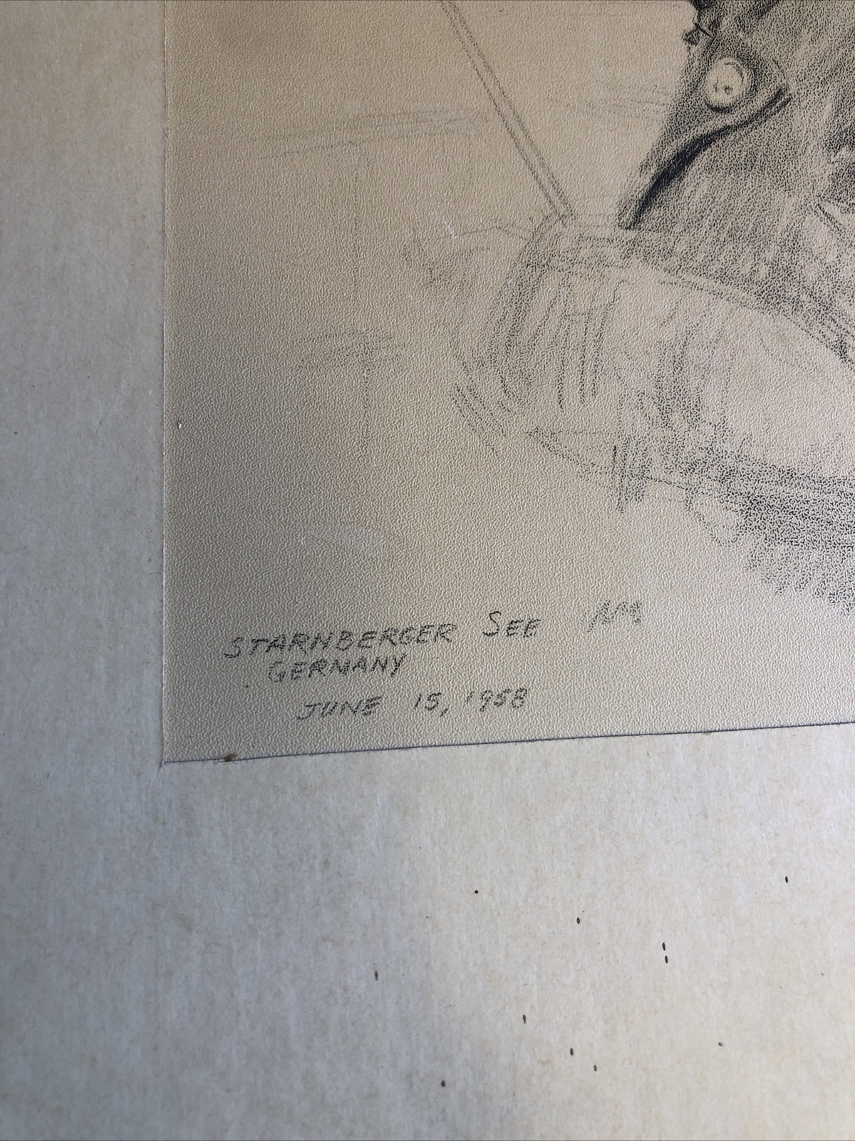Starnberger See Germany June 15th 1958 Signed By Tom Lubbock 1959 19”X18”2