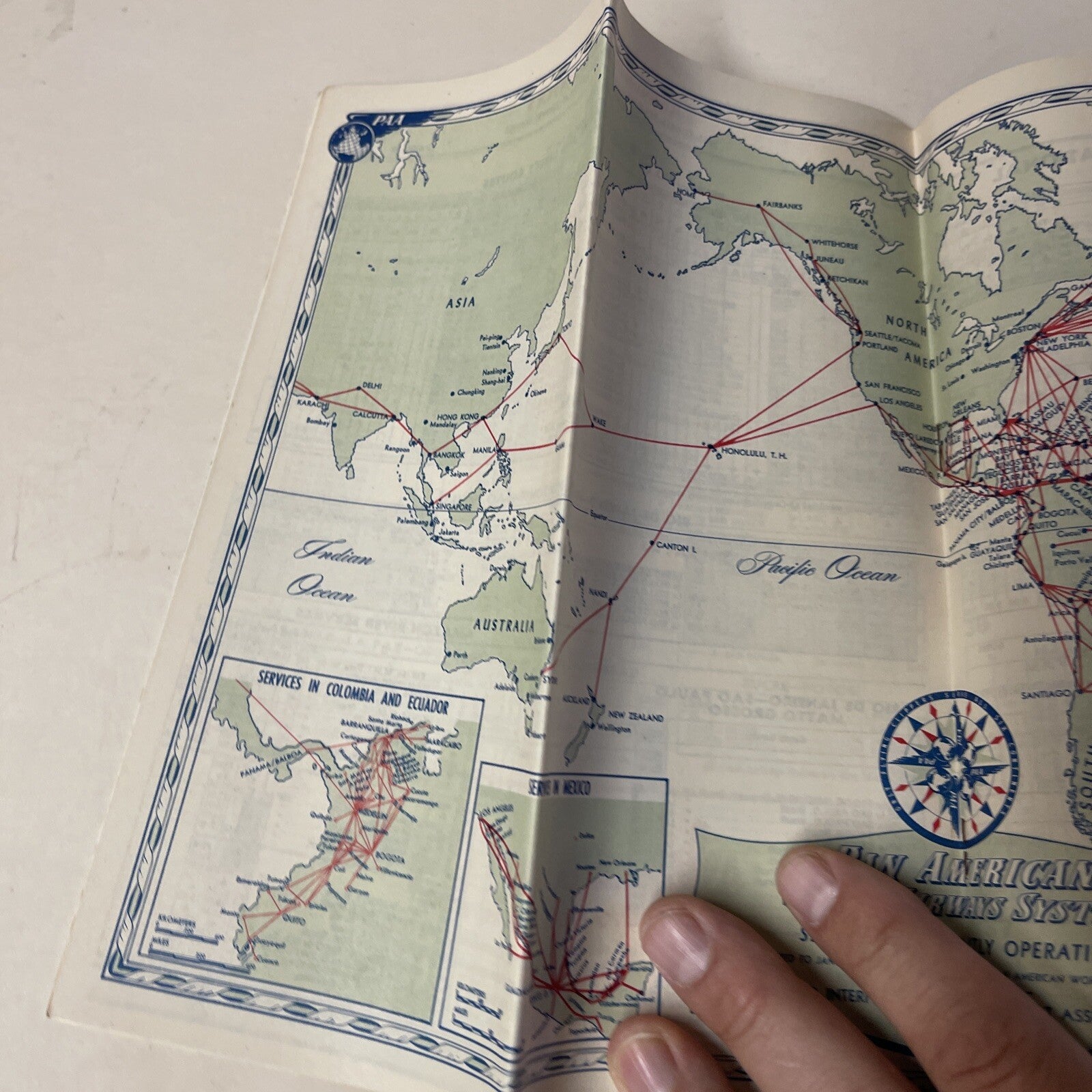 Pan American December 1952 AIRLINE TIMETABLE SCHEDULE Brochure flight Map7
