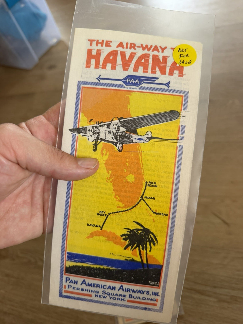 Original 1928 Pan American Airways timetable and route map brochure Lot Havana3