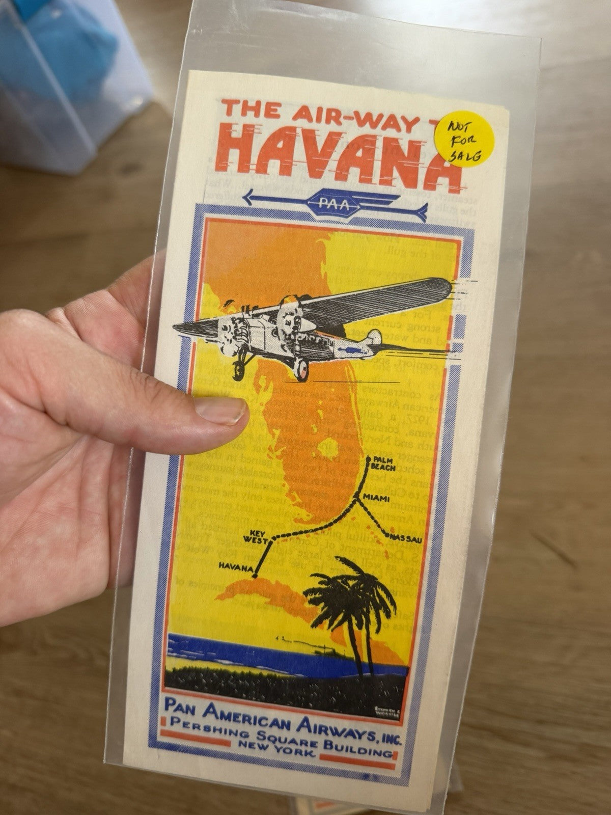 Original 1928 Pan American Airways timetable and route map brochure Lot Havana3