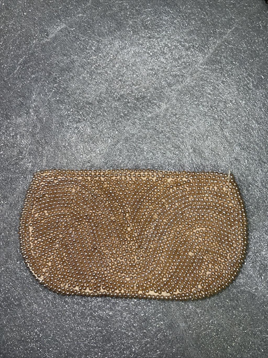 Vintage Rose Pink Bead Sequin Purse Clutch Envelope Evening Bag3
