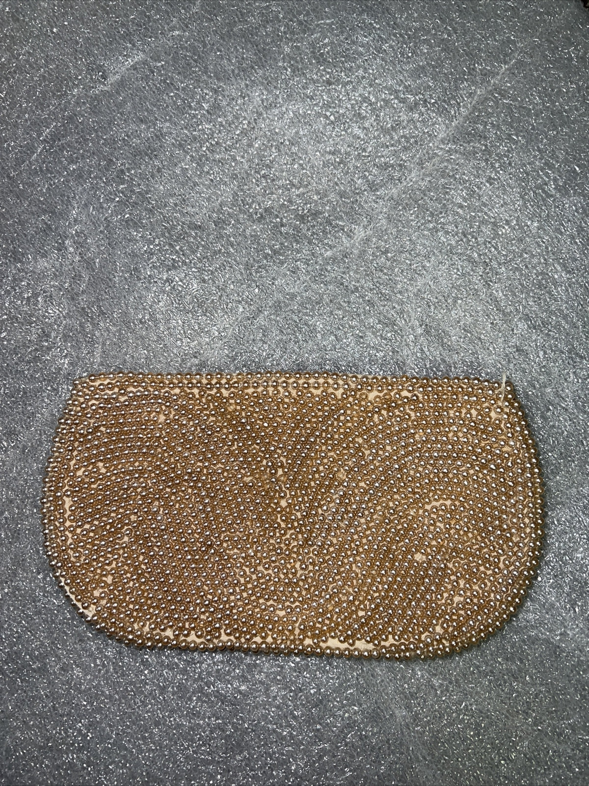 Vintage Rose Pink Bead Sequin Purse Clutch Envelope Evening Bag3
