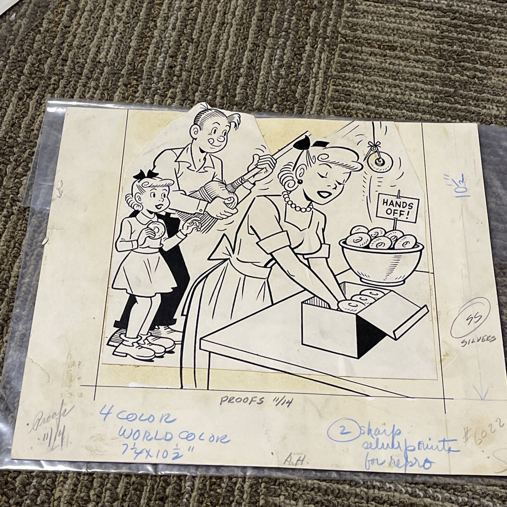 Archie Pals Betty Veronica ORIGINAL Art ( Pen on Heavy paper ) Dotty Dripple5