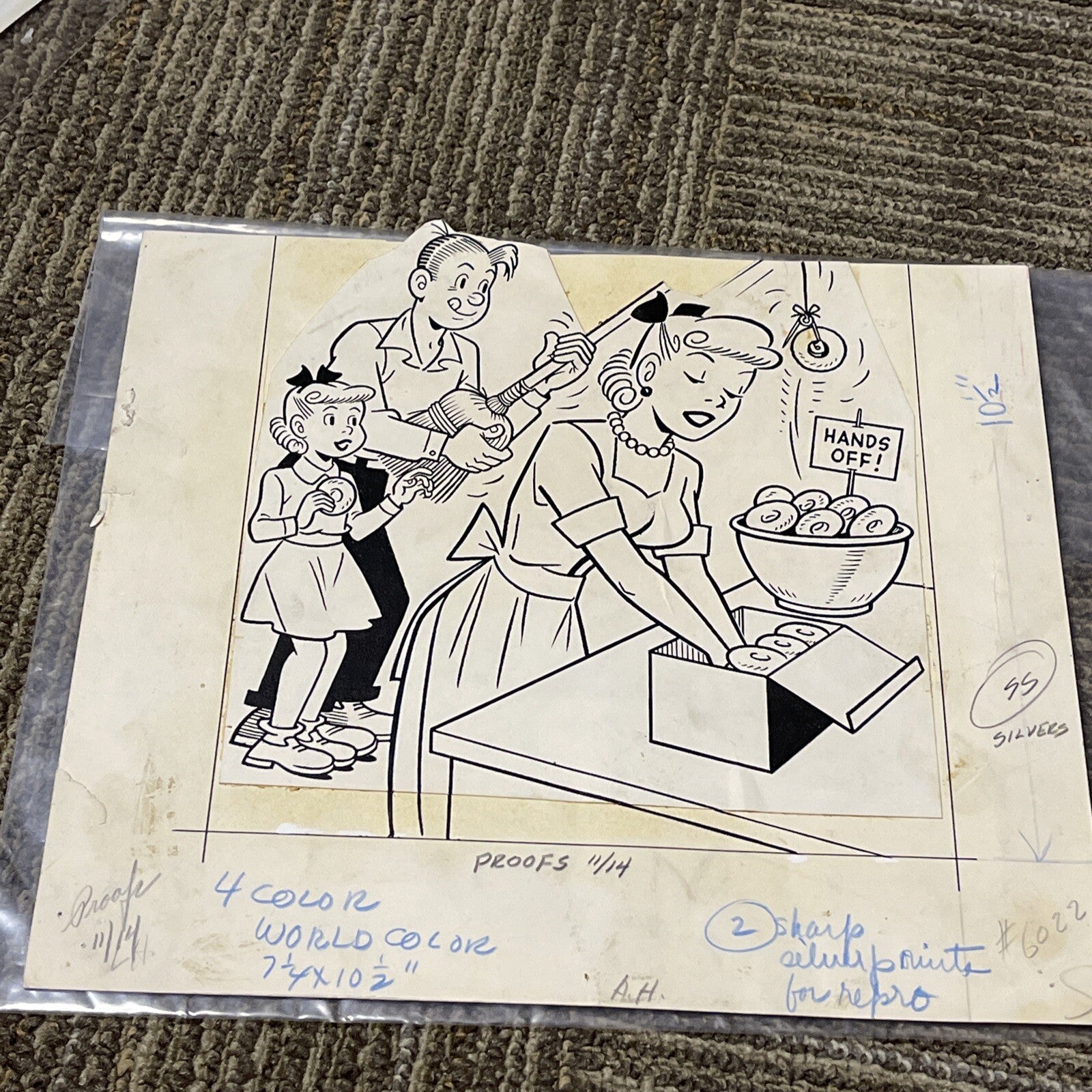 Archie Pals Betty Veronica ORIGINAL Art ( Pen on Heavy paper ) Dotty Dripple5