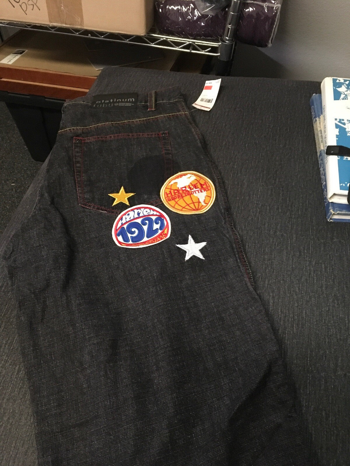 NWT Classic Harlem Globetrotters Platinum FUBU Jeans Men's 34 X 34 Guys Pants1