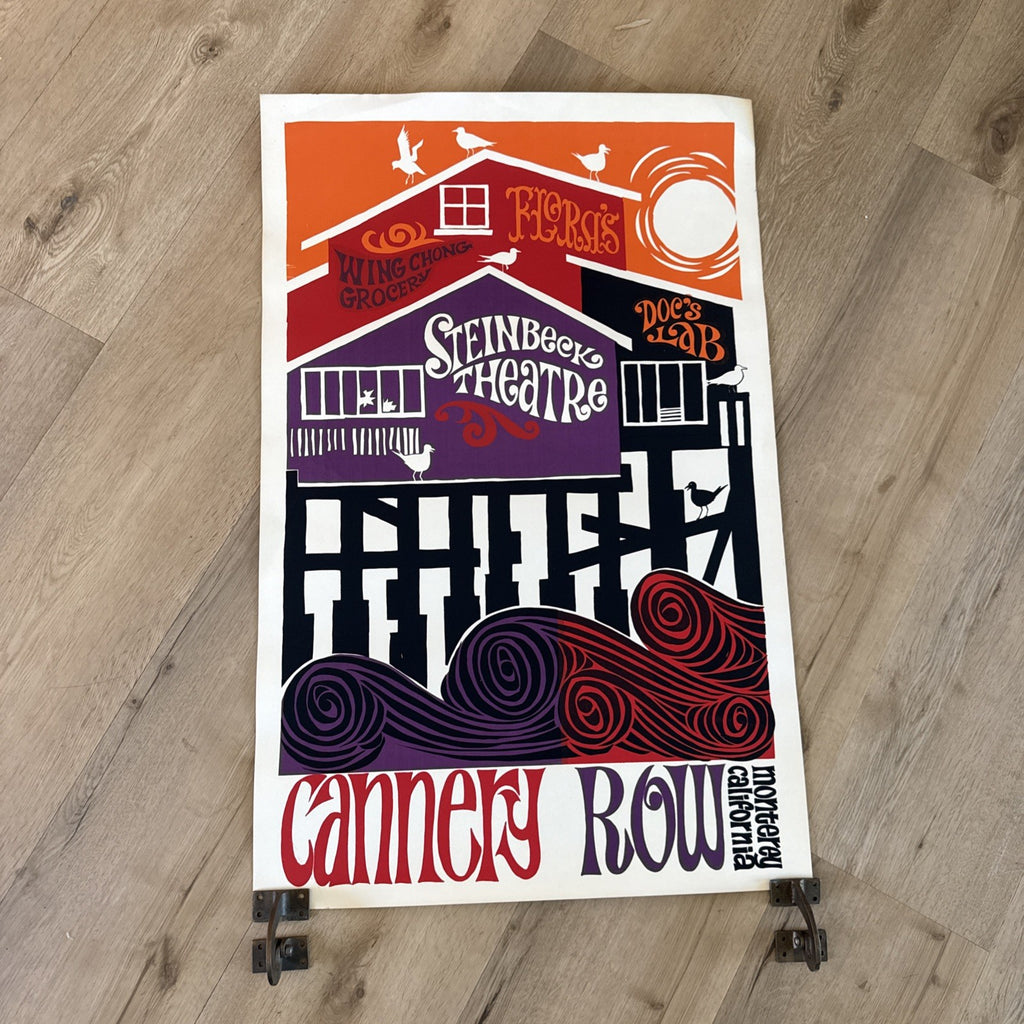 Vintage Cannery Row Monterey CA 1960s Style Psychedelic Poster Lithograph0