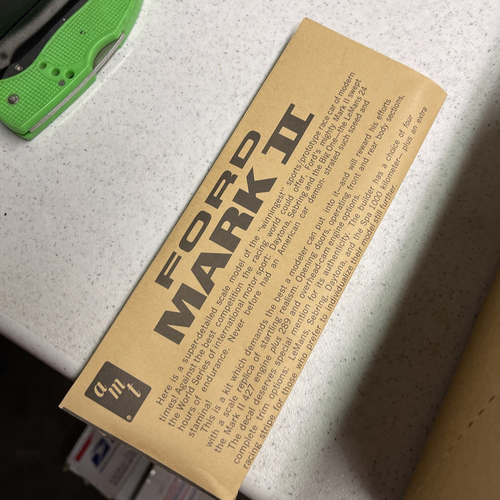 Original AMT Mark II Ford GT Lemans 1st Issue model kit Parts Lot10