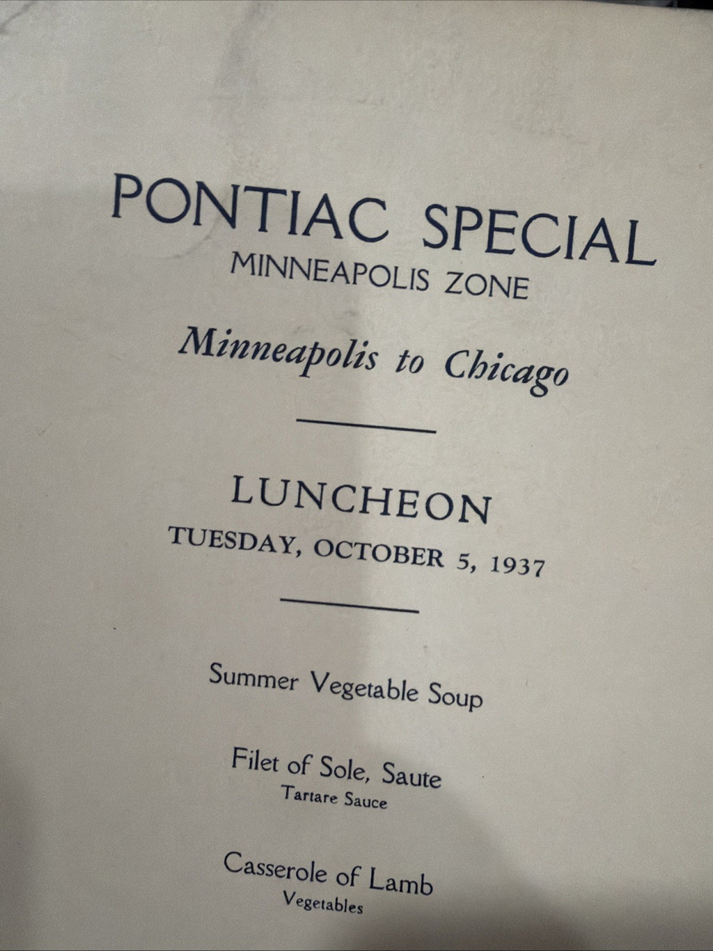 Pontiac Special Pennsylvania Milwaukee Road Railroad  Menu Lot Of 36