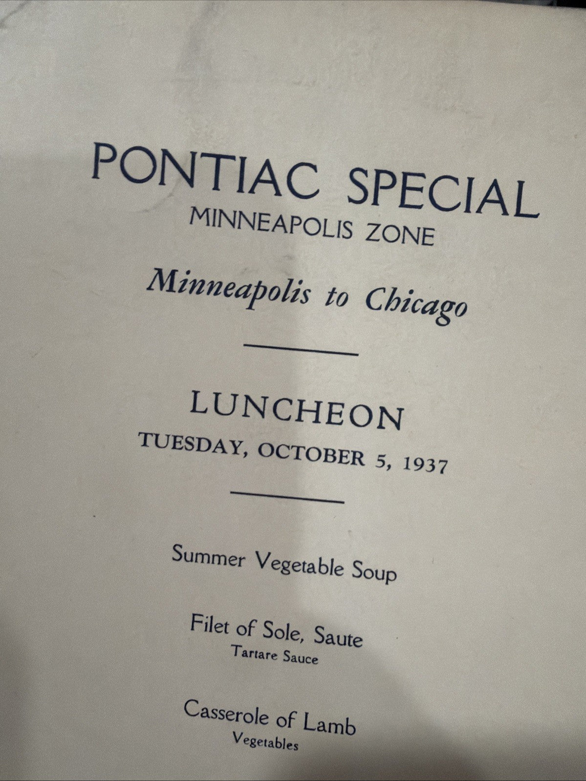 Pontiac Special Pennsylvania Milwaukee Road Railroad  Menu Lot Of 36