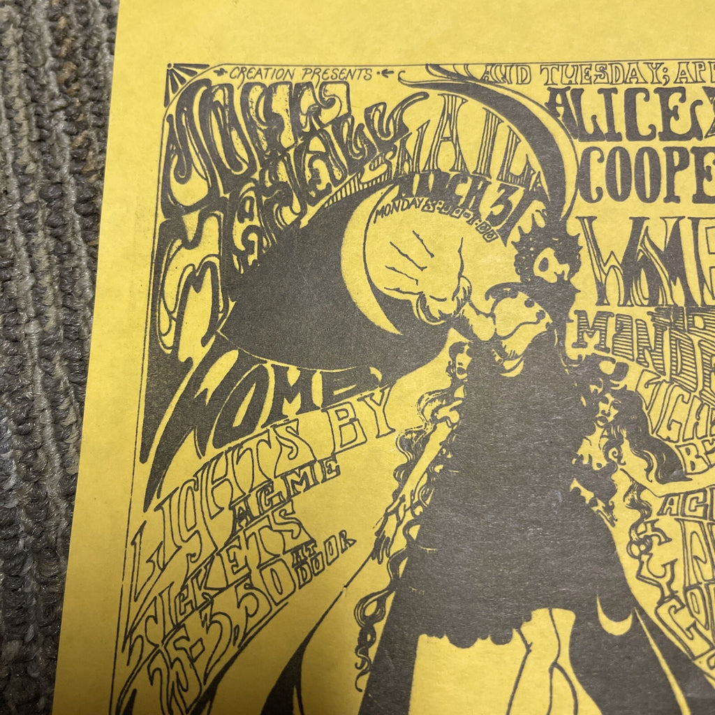 1969? Alice Cooper Womb Snail Straight Theater Era Concert Handbill1